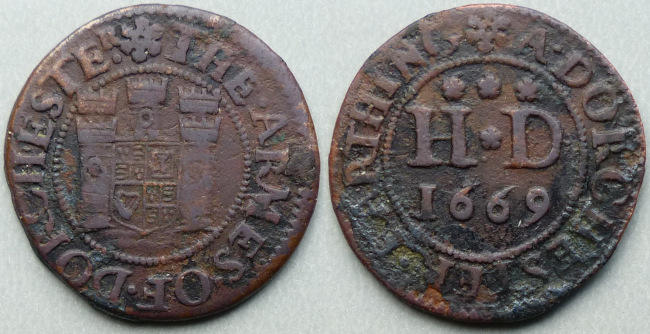 Dorchester, town issue 1669 farthing N888